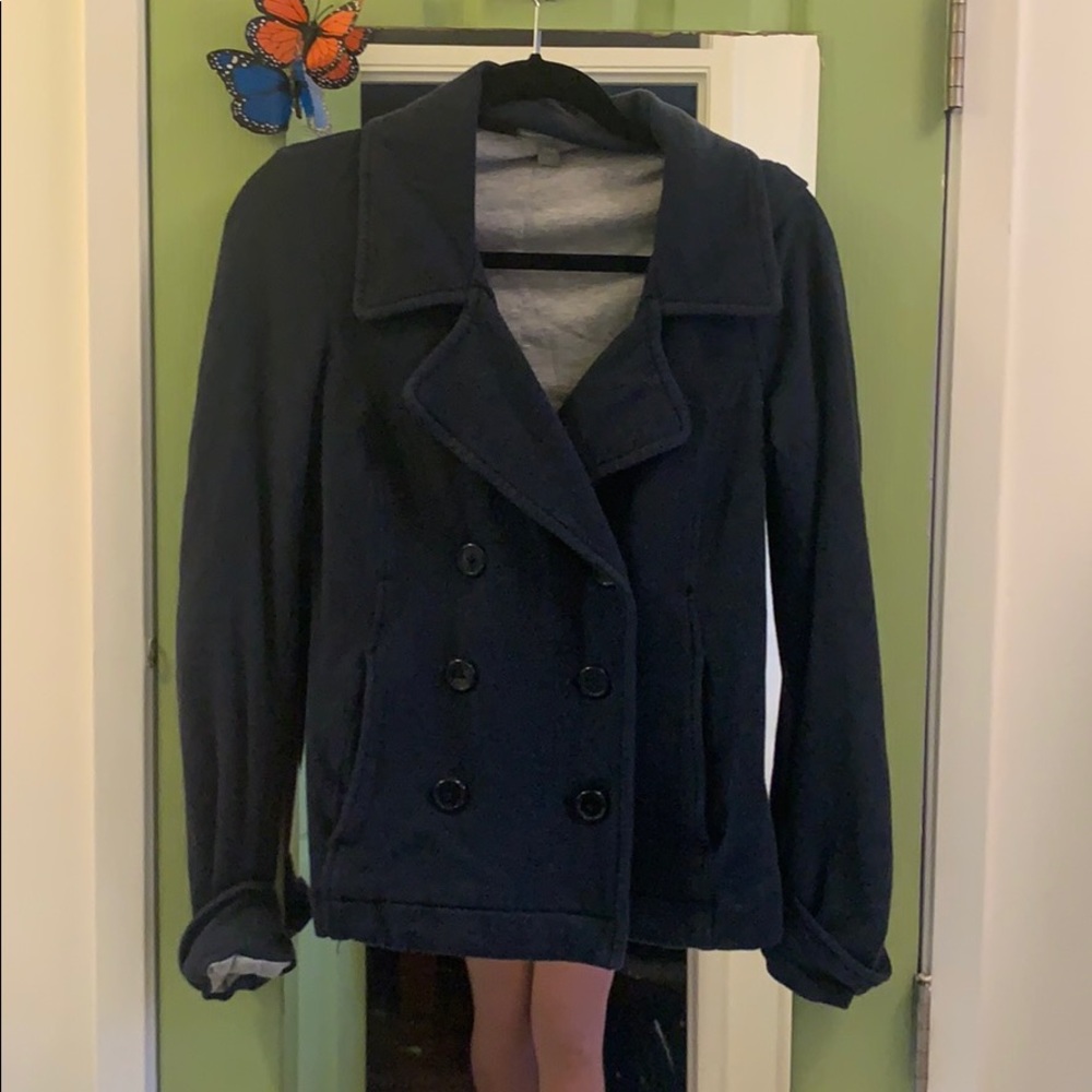 James Perse Cozy Navy Blue Sweater Blazer Size 1